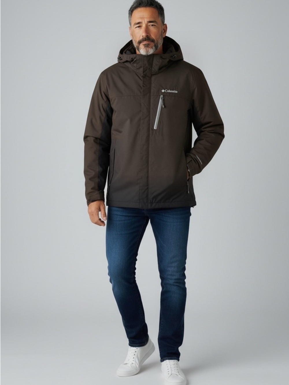 Columbia Men's Two-Tone Brown and Dark Gray Water & Snow Resistant Jacket